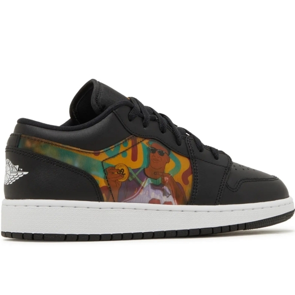 🧨Air Jordan 1 Low GS 'Hologram' Black with Holographic Detail - Picture 3 of 9